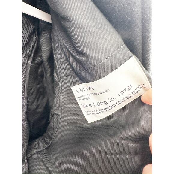 AMIRI Wes Lang Varsity Jacket Bomber Leather Skulls Size 46 NO COLLAR - Picture 11 of 13